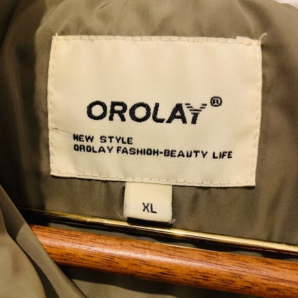 Orolay Thickened Down Olive Green Hooded Jacket Size XL - Picture 5 of 10